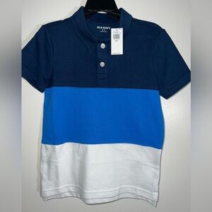 Old Navy Navy, Bright Blue & White Colorblock Polo